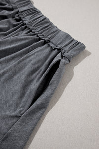 Summer Culotte Shorts | Gray Elastic Waist Culotte Shorts