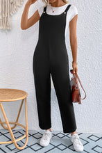 Load image into Gallery viewer, Black Overalls | Pocketed Wide Strap Overalls
