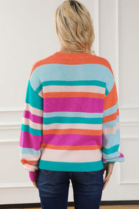 Striped Long Sleeve Knit Top