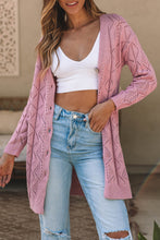 Load image into Gallery viewer, Pink Hollow-out Openwork Knit Cardigan
