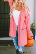 Load image into Gallery viewer, Pink Open Front Pocketed Knit Cardigan | Tops/Sweaters &amp; Cardigans
