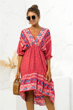 Load image into Gallery viewer, Bohemian Dress | Printed V Neck Dress
