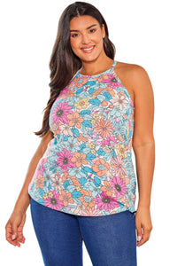 Multicolor Plus Size Floral Print Tank Top