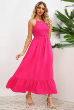 Load image into Gallery viewer, Pink Midi Dress | Smocked Crisscross Spaghetti Strap Dress
