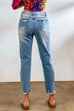 Load image into Gallery viewer, Light Blue Distressed Boyfriend Denim Pants
