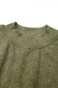 Pullover Sweatshirt | Green Drop Shoulder Crew Neck