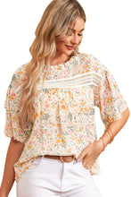 Load image into Gallery viewer, Multicolor Floral Print Wide Ruffle Sleeves Blouse | Tops/Blouses &amp; Shirts
