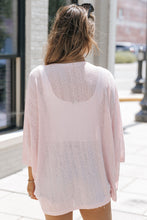 Load image into Gallery viewer, Pink Sheer Lightweight Knit Long Sleeve Cardigan
