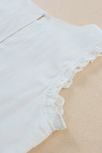 Babydoll Dress | White Frill Trim Sleeveless Dress
