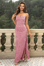 Load image into Gallery viewer, Formal Dress | Sequin Backless Split Maxi Dress
