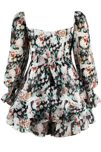 Romper | Floral Sweetheart Neck Romper