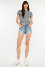 Load image into Gallery viewer, Kancan High Rise Frayed Hem Denim Shorts | Blue Jeans
