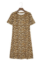 Load image into Gallery viewer, Leopard Print Short Sleeve A-line Mini Dress
