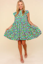 Load image into Gallery viewer, Floral Dress | Frilled Mock Neck Ditsy Dress
