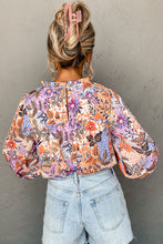 Load image into Gallery viewer, Bishop Sleeve Top | Multicolor Frilled Round Neck Blouse
