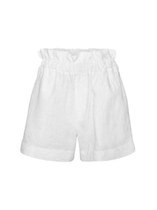 White Shorts Set | Square Neck Sleeveless Top Shorts Set