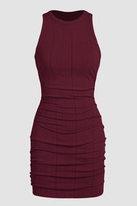 Bodycon Dress | Red Dahlia Ruched Sleeveless Dress
