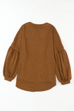 Load image into Gallery viewer, Faux Knit Jacquard Puffy Long Sleeve Top | Tops/Long Sleeve Tops
