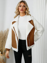 Load image into Gallery viewer, Pocketed Sherpa Zip Up Long Sleeve Jacket
