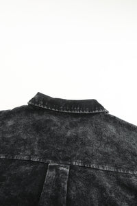 Oversized Shacket | Black Vintage Distressed Mineral Wash