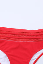 Load image into Gallery viewer, Fiery Red Scalloped Criss Cross High Waist Bikini
