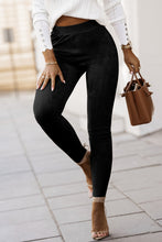 Load image into Gallery viewer, Skinny Leggings | Black High Waist Faux Suede
