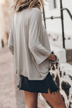 Load image into Gallery viewer, Gray Oversized Flowy Dropped Shoulder T-shirt
