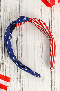 Multicolor American Flag Bow Knot Wide Headband | Accessories/Headwear