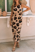 Load image into Gallery viewer, Maxi Dress | Leopard Split Open Back Sleeveless Dress
