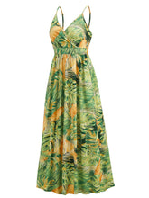 Load image into Gallery viewer, Maxi Dress | Printed Surplice Spaghetti Strap Dress
