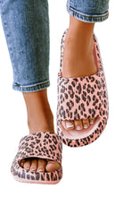 Load image into Gallery viewer, Pink Leopard Print Thick Sole Slip On Slippers | Shoes &amp; Bags/Slippers
