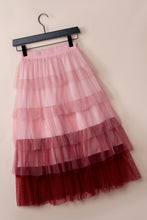 Load image into Gallery viewer, Maxi Skirt | Pink Gradient Ruffle Tiered Mesh
