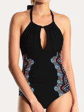 Load image into Gallery viewer, Womens Swimsuit | Cutout Printed Halter Neck One-Piece Swimwear | Swimwear/One Piece Swimsuit
