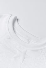 Load image into Gallery viewer, White Star Sweatshirt |  Embossed Drop Shoulder Sweatshirt
