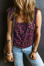 Load image into Gallery viewer, Floral Tank Top | Rose Boho Frilled Straps Blouse
