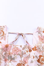 Load image into Gallery viewer, White Floral Print Bow Knot Backless Square Neck Mini Dress
