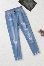 Load image into Gallery viewer, Light Blue Distressed Boyfriend Denim Pants
