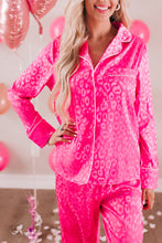 Load image into Gallery viewer, Rose 2pcs Leopard Satin Long Sleeve Pajamas Set | Loungewear &amp; Sleepwear/Loungewear
