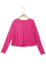 Load image into Gallery viewer, V Neck Blouse | Rose Red Loose V Neck Dropped Long Sleeve
