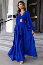 Load image into Gallery viewer, Formal Gown | Twist Front Cutout Long Sleeve Dress
