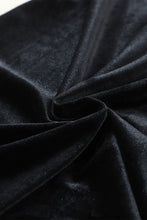 Load image into Gallery viewer, Black Velvet Frill Neck Long Sleeve Shift Dress | Dresses/Mini Dresses
