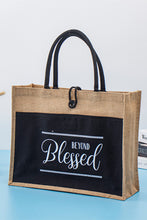 Load image into Gallery viewer, Black Weekend Bag | Black Blessed Printed Vintage Tote Bag
