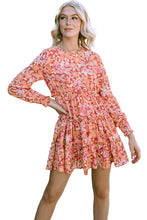 Load image into Gallery viewer, Printed Floral Long Sleeve Frill Tiered Mini Dress
