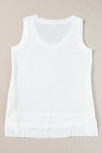 Load image into Gallery viewer, Scoop Neck Tank Top | White Waffle Knit Vest
