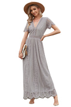 Load image into Gallery viewer, Gray Blue Fill Your Heart Lace Maxi Dress
