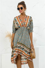 Load image into Gallery viewer, Bohemian Dress | Printed V Neck Dress
