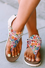 Load image into Gallery viewer, Multicolor Floral Print Zipped Flip Flop Sandals | Shoes &amp; Bags/Sandals
