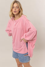 Load image into Gallery viewer, French Terry High-Low Slit Sweatshirt
