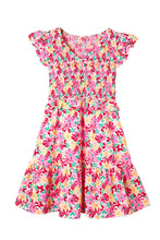 Load image into Gallery viewer, Womens Dress | Multicolor Smocked Bodice Ruffle Trim Floral Dress | Dresses/Floral Dresses
