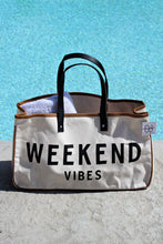 Load image into Gallery viewer, White WEEKEND VIBES Canvas Tote
